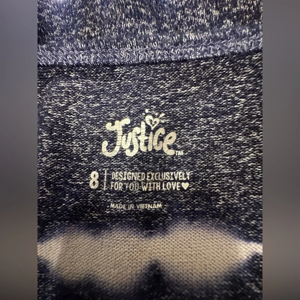 Justice Girls Navy Blue Tie-Dye Button Front Tank Top w/ Tie Hem EUC | Size 8